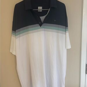 Men's Black and White Polo Shirt